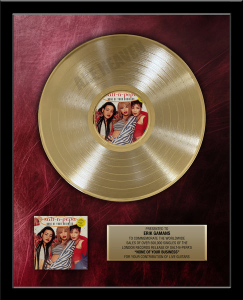 GOLD RECORD Album Tribute 18" x 22" Framed Artist & Band 12" - Metalized Gold Record