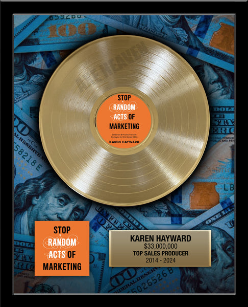 BUSINESS & BAND Platinum Record - Deluxe Framed Rockstar Award - 18" x 22" Framed 12" Metalized Platinum Record