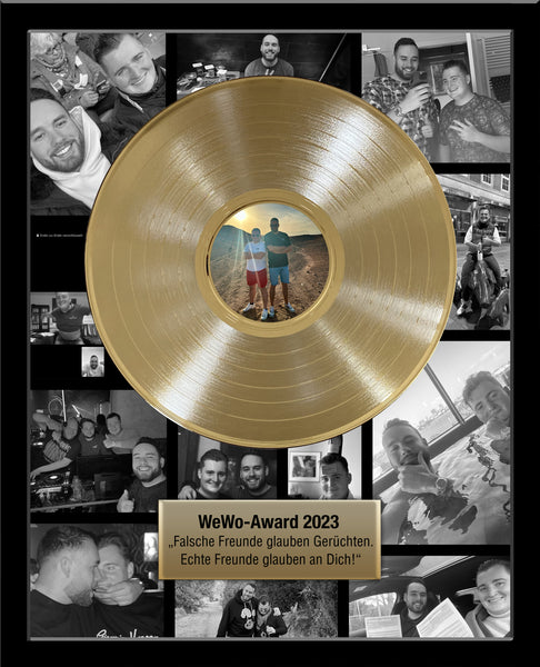 18" x 22" Framed 12" Gold Record - Deluxe Framed Rockstar Award - Metalized Gold Record