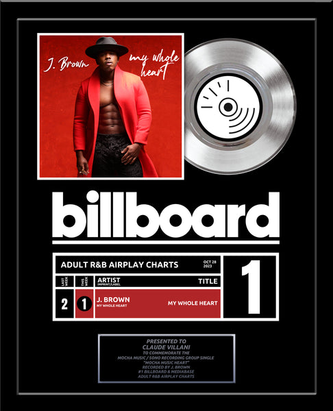 BILLBOARD Record Award - Platinum 7" Record Album Award - 18" x 22" Framed Artist & Band - iTunes, Spotify Recognition