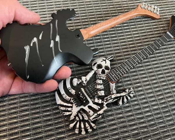 REAL AUTOGRAPHED - George Lynch Skull & Bones J.FROG Mini Guitar Replica- LIMITED
