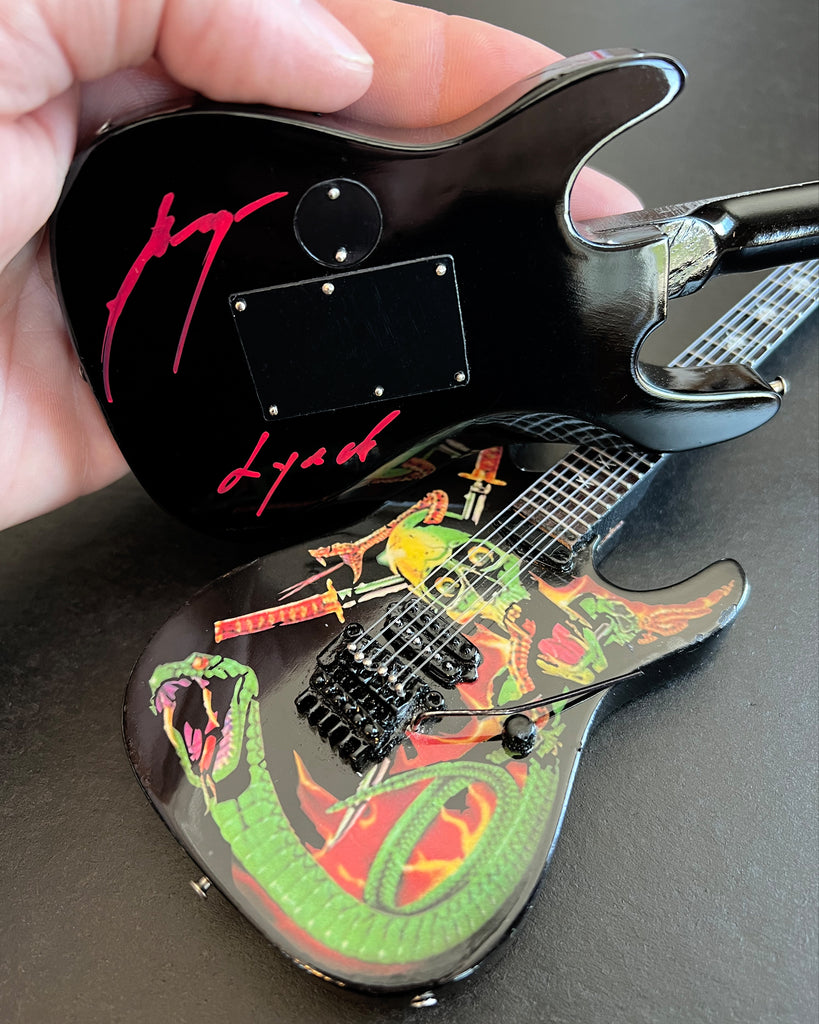 REAL - AUTOGRAPHED - George Lynch Skulls & Snakes Mini Guitar Replica - LIMITED