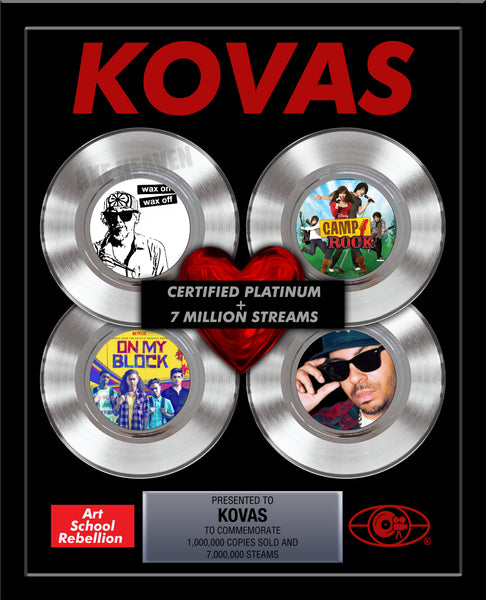 FOUR x 7" Gold Record Framed 18" x 22" Deluxe Rockstar Record Award - Metalized Gold Record