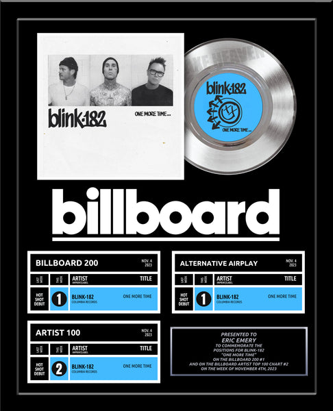 2 or 3 CHART - BILLBOARD Record Award - Platinum 7" Record Album Award - 18" x 22" Framed Artist & Band