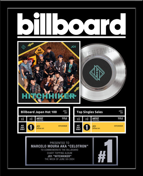 2 or 3 CHART - BILLBOARD Record Award - Platinum 7" Record Album Award - 18" x 22" Framed Artist & Band