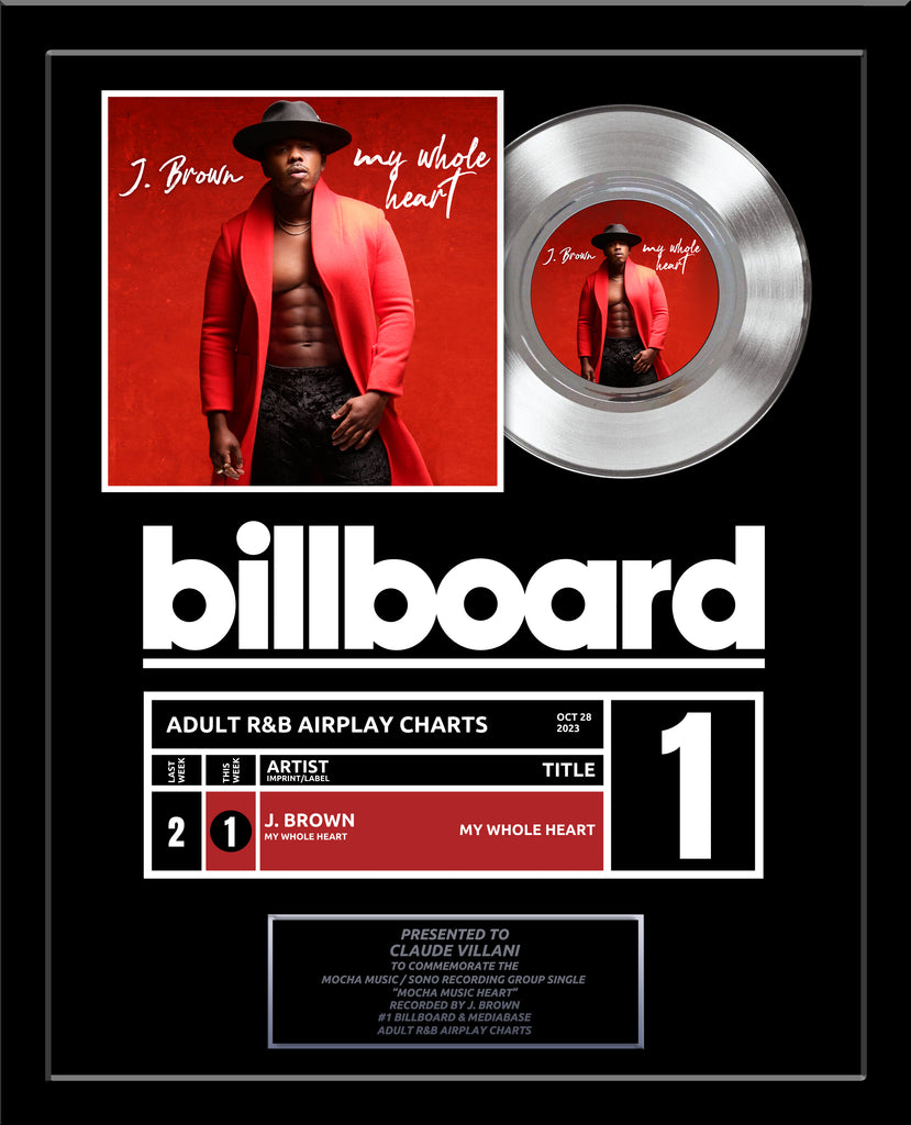 BILLBOARD Record Award - Platinum 7" Record Album Award - 18" x 22" Framed Artist & Band - iTunes, Spotify Recognition