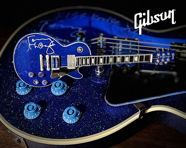 REAL AUTOGRAPHED - Tommy Thayer Gibson Les Paul Electric Blue Mini Guitar Model - VERY LIMITED!