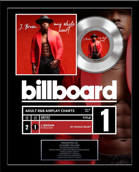 BILLBOARD Record Award - Platinum 7" Record Album Award - 18" x 22" Framed Artist & Band - iTunes, Spotify Recognition