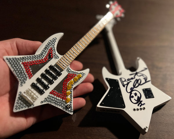 REAL AUTOGRAPHED - Bootsy Collins “Space Bass” Miniature Guitar Replica Bass - LIMITED