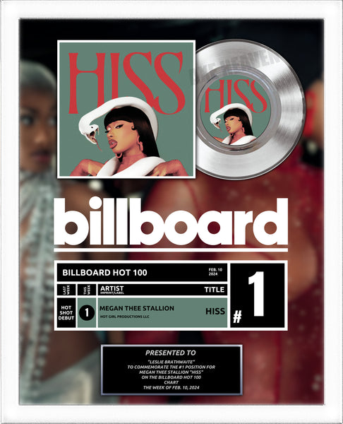 Top of Charts MEDIABASE Streaming Record Award - Platinum 7" Record Album Award - 18" x 22"