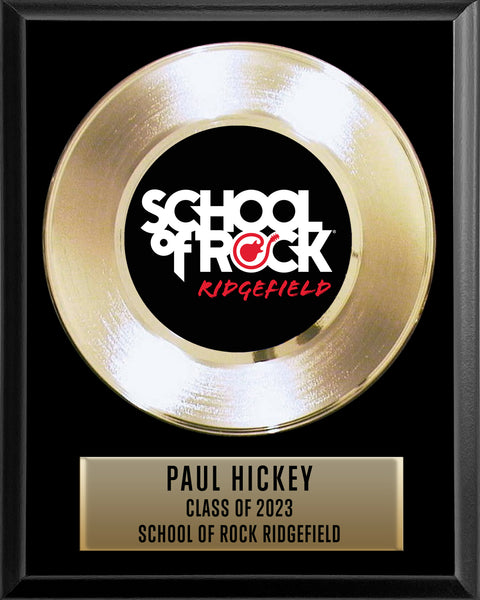 8" x 10" Plaque with 7" Gold Record - 45 Single Style Classic Gold Record Rockstar Award