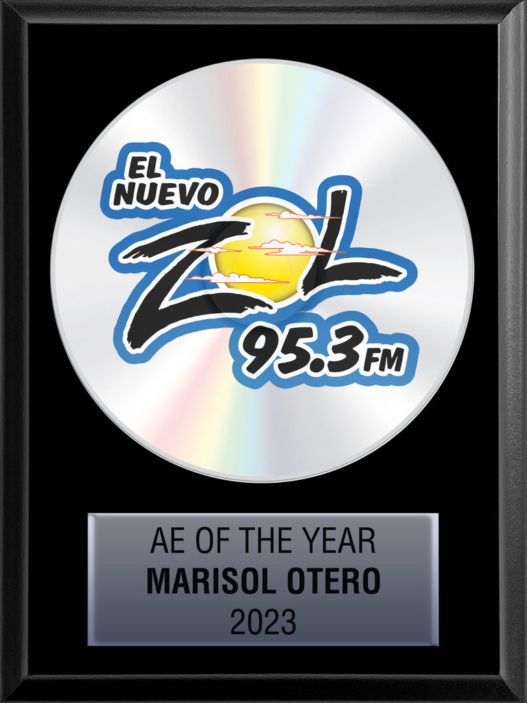 6" x 8" CD Award Plaque Rockstar Award