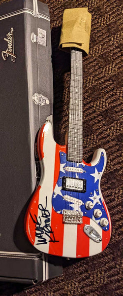 REAL AUTOGRAPHED - Wayne Kramer Mini "USA - Stars N' Stripes" Fender™ Strat™ Guitar Replica - VERY LIMITED!
