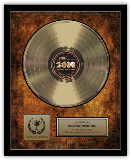 18" x 22" Framed 12" Gold Record - Deluxe Framed Rockstar Award - Metalized Gold Record