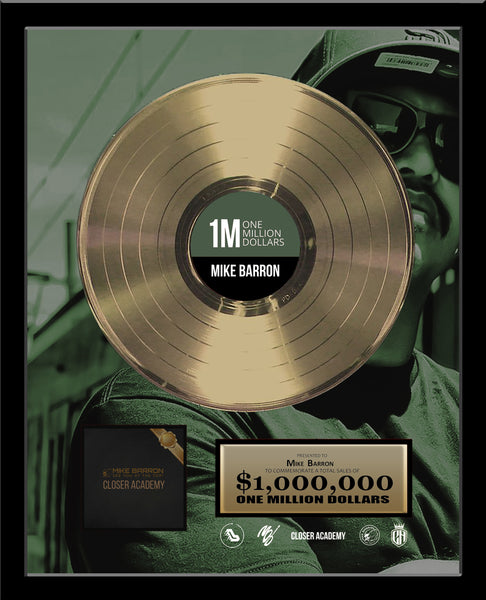 18" x 22" Framed 12" Gold Record - Deluxe Framed Rockstar Award - Metalized Gold Record