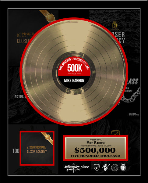 18" x 22" Framed 12" Gold Record - Deluxe Framed Rockstar Award - Metalized Gold Record