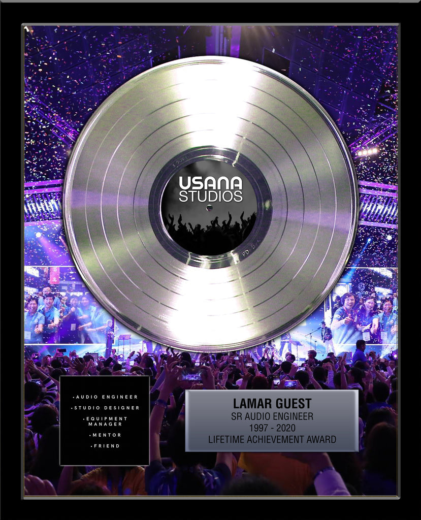 BUSINESS & BAND Platinum Record - Deluxe Framed Rockstar Award - 18" x 22" Framed 12" Metalized Platinum Record