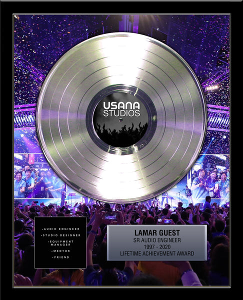 BUSINESS & BAND Platinum Record - Deluxe Framed Rockstar Award - 18" x 22" Framed 12" Metalized Platinum Record