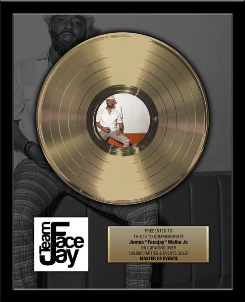 GOLD RECORD Album Tribute 18" x 22" Framed Artist & Band 12" - Metalized Gold Record