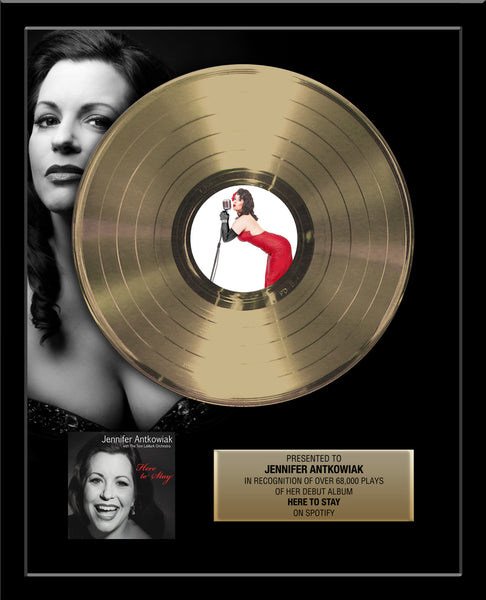 GOLD RECORD Album Tribute 18" x 22" Framed Artist & Band 12" - Metalized Gold Record