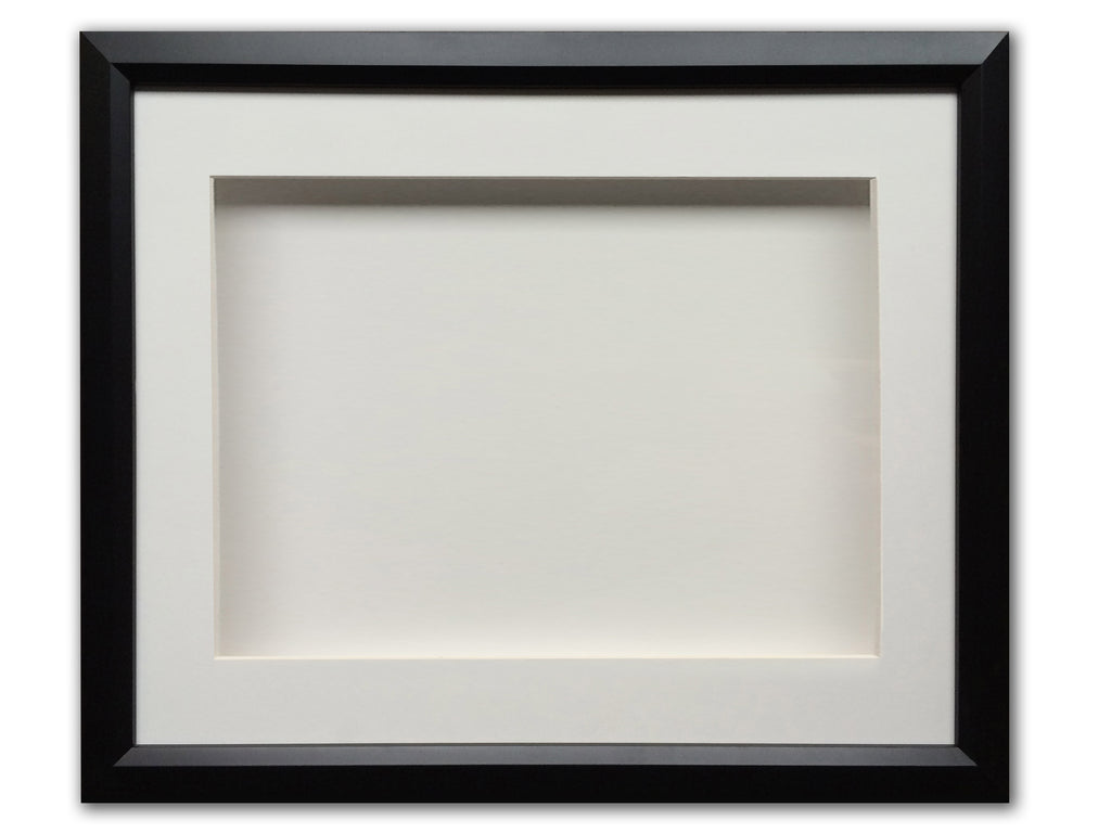 BLANK - 22" x 19”  Framed Memorabilia Shadowbox - Displays Multiple 10" Mini Guitars & Collectibles