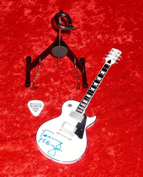 Tommy Thayer from KISS Autographed Miniature Pearl White Electric Handcrafted Guitars