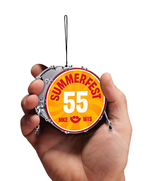 CUSTOM PROMO Miniature 2.5" Bass Drum Ornaments - LOT OF 30 DRUMS