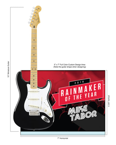 Rockstar Music Award Trophy with 10" Mini Guitar - 7" x 5" Glass Frame