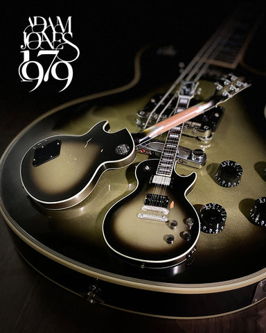 Adam Jones 1979 Gibson Les Paul Custom - Antique Silverburst Mini Guitar Replica 1:4 Scale Model