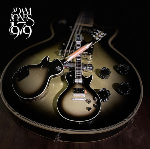 Adam Jones 1979 Gibson Les Paul Custom - Antique Silverburst Mini Guitar Replica 1:4 Scale Model