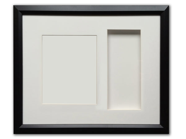 BLANK - 22" x 19”  Framed Memorabilia Shadowbox - Displays Multiple 10" Mini Guitars & Collectibles