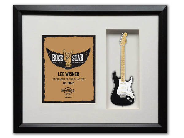 22" x 19" Rockstar Award Framed Shadowbox with 10" Mini Guitar