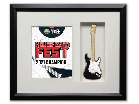 22" x 19" Rockstar Award Framed Shadowbox with 10" Mini Guitar