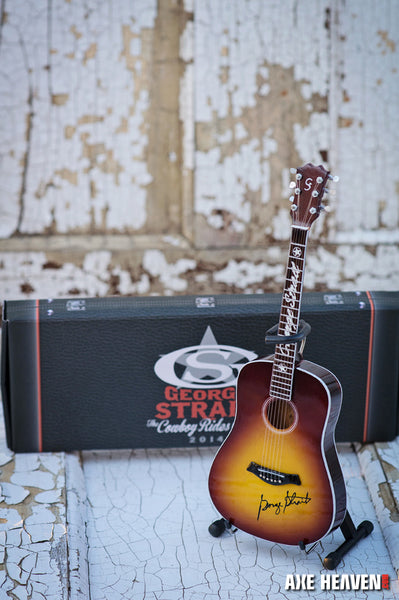 George Strait "Cowboy Rides Away" Mini Guitar Collectible