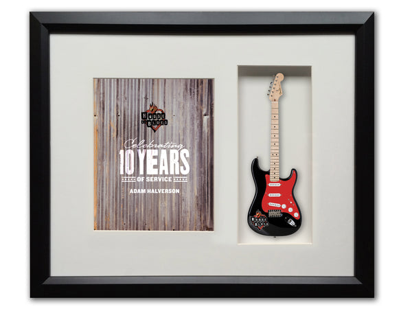 22" x 19" Rockstar Award Framed Shadowbox with 10" Mini Guitar
