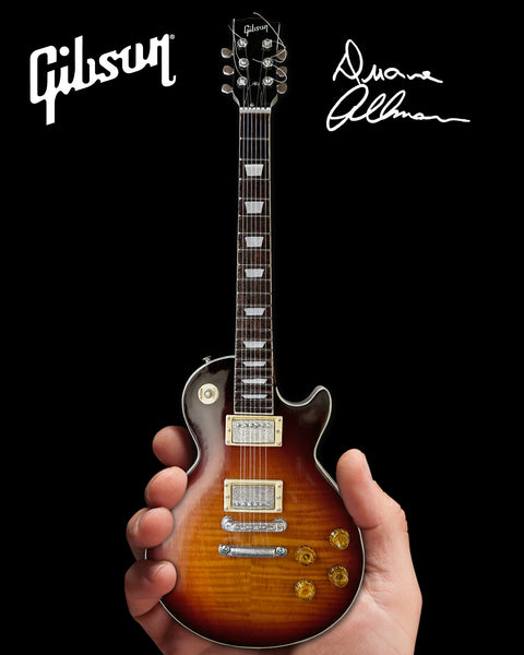 Duane Allman Gibson Les Paul Tobacco Burst "DUANE" Back Mini Guitar Model