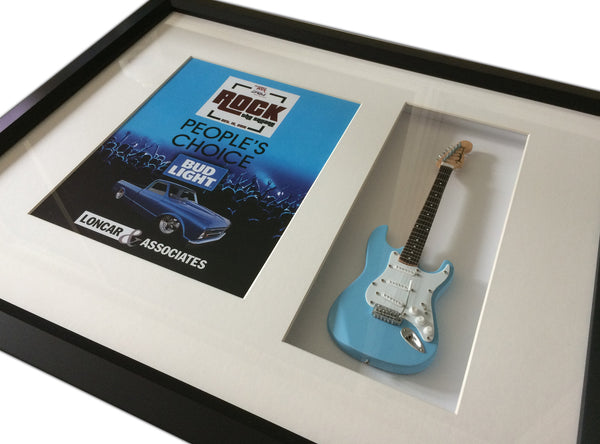 22" x 19" Rockstar Award Framed Shadowbox with 10" Mini Guitar