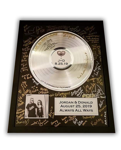WEDDING GIFT - 18" x 22" Framed Gold & Platinum Record Tribute