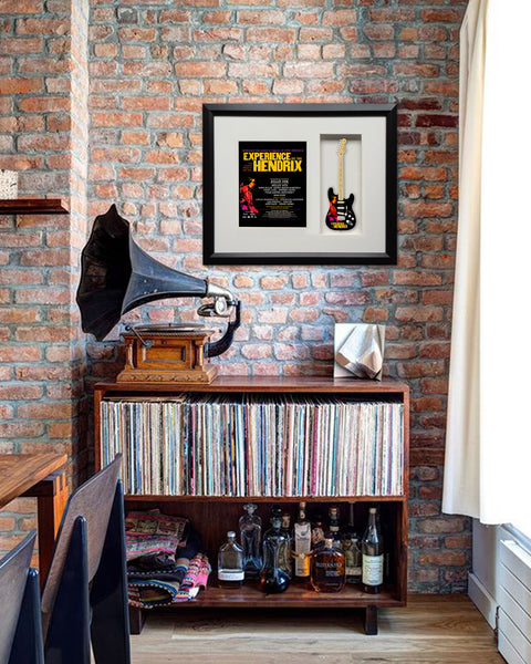 22" x 19" Limited Edition 2017 Experience Hendrix Tour Framed Shadow Box with 10" Strat™ Mini Guitar