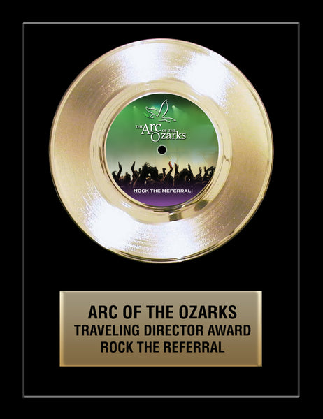 11" x 14" Framed 7" Gold Record - 45 Single Style Gold Record Rockstar Award