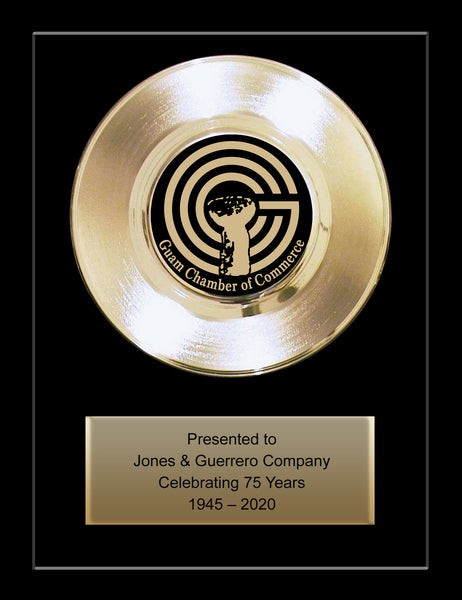 11" x 14" Framed 7" Gold Record - 45 Single Style Gold Record Rockstar Award