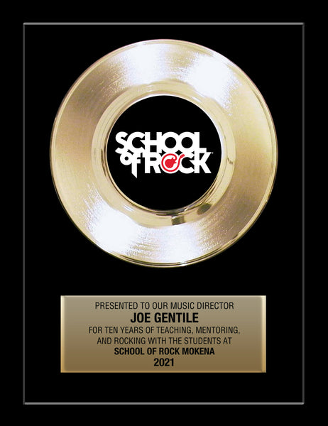 11" x 14" Framed 7" Gold Record - 45 Single Style Gold Record Rockstar Award