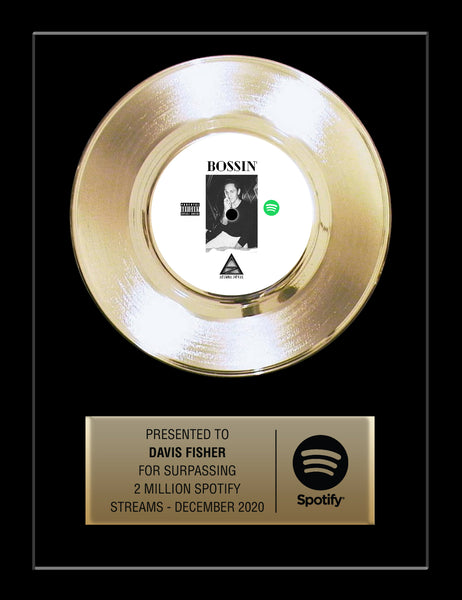 Gold Record 7" - Artist Record / Release Award - Framed 11" x 14"