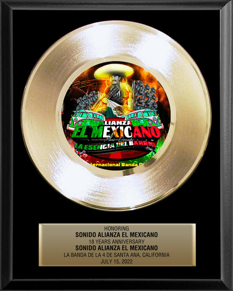 8" x 10" Plaque with 7" Gold Record - 45 Single Style Classic Gold Record Rockstar Award