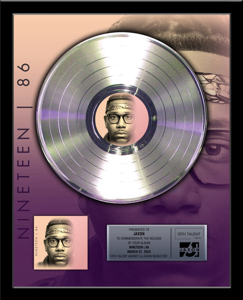 BUSINESS & BAND Platinum Record - Deluxe Framed Rockstar Award - 18" x 22" Framed 12" Metalized Platinum Record