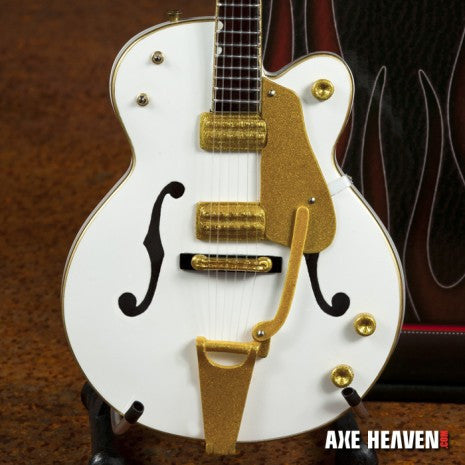 Brian Setzer Signature White Hollow Body Miniature Guitar Replica Collectible