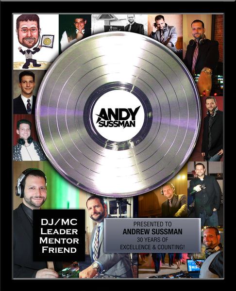 RADIO STATION & DJ GOLD RECORD Achievement Award 18" x 22" Framed 12" - Metalized Gold Record