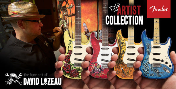 Officially Licensed David Lozeau Set of 4 Mini Fender™ Strat™ Guitar Models
