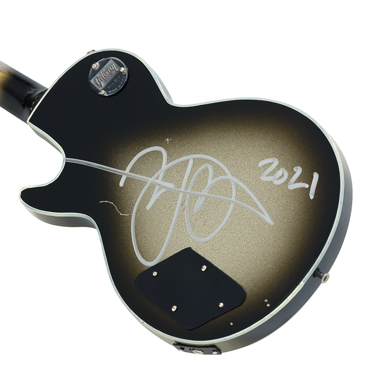 2021 Signed Adam Jones Gibson Silverburst Les Paul 1:4 Scale Mini Guitar Model