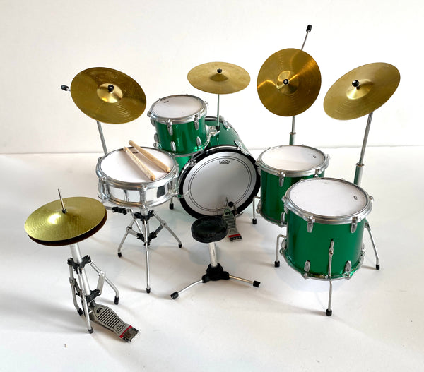 Green Sparkle Immigrant Song Zep Mini Drum Set Replica Collectible